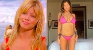 Donna D’Errico na série Baywatch, nos anos 90, e em registro atual - Foto: Reprodução/ Instagram@donnaderrico