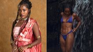 Duda Santos aproveitou folga na novela para curtir cachoeira