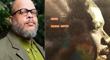 Ed Motta e a capa de Coisas, de Moacir Santos, lançado em 1965 e à venda por R$ 45 mil - Reprodução/ Instagram e Arquivo pessoal
