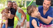 Eduardo Costa com a namorada, Mariana Polastreli, e o enteado Theo - Foto: Reprodução / Instagram
