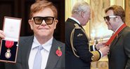 Elton John recebendo a medalha - Foto: Reprodução / Instagram @eltonjohn