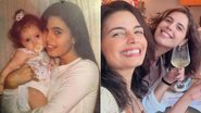Emanuelle Araújo com filha, Bruna, na adolescência e em foto atual