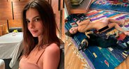 Emily Ratajkowski compartilhou foto nua imitando pose de seu cão - Foto: Reprodução/ Instagram@emrata