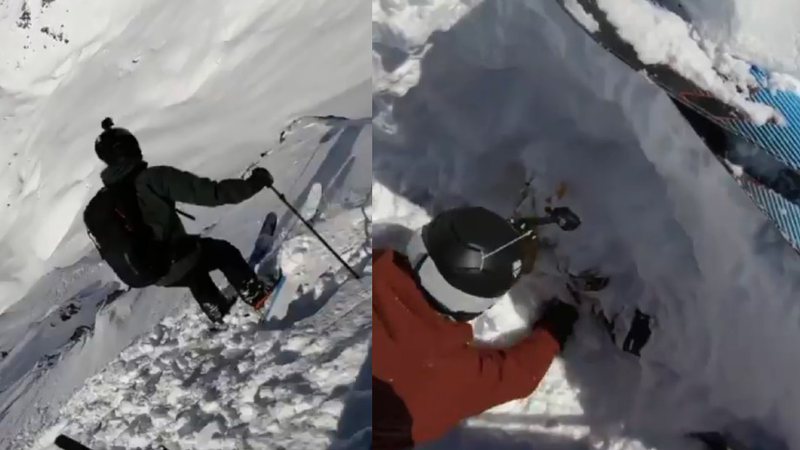 Lake fico enterrado sob a neve enquanto o irmão e dois amigos tentavam encontrá-lo - Reprodução/Twitter