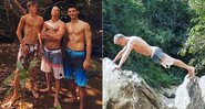 Fábio Assunção fez flexões em pedras durante passeio com o filho - Foto: Reprodução/ Instagram