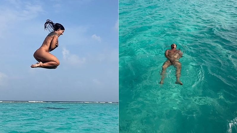 Fábio Porchat e Priscila Castello Branco nadaram pelados no mar das Maldivas - Foto: Reprodução/ Instagram@fabioporchat