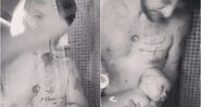 Emilio Dantas aparece tomando banho com os filhos - Foto: Reprodução/Instagram