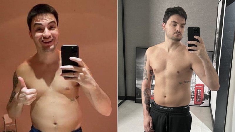 Felipe Neto faz comparação do corpo que tinha em 2020 e atualmente - Foto: Reprodução / Twitter