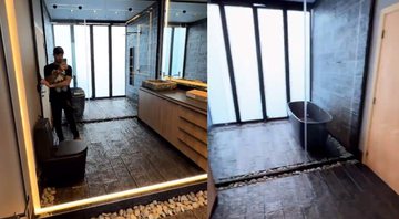 Ator impressionou com o grande ambiente em clima de spa - Reprodução / Instagram @felipetitto
