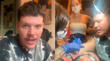 Thaís Vasconcellos fez sua primeira tatuagem no marido - Foto: Reprodução/ Instagram@ferrugem