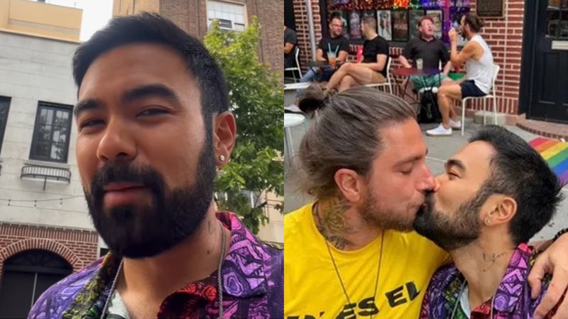 Mauro Sousa e seu marido Rafael Piccin visitando o bar "Stonewall Inn" - Foto: Reprodução / Instagram