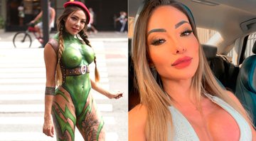 Flávia Oliver foi multada em R$ 10 mil por condomínio por conta de pintura corporal - Foto: Reprodução/ Instagram@flaoliver.oficial