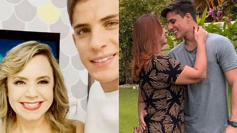 Tiago Ramos com a apresentadora Flor, em 2016, e já namorando Nadine Gonçalves, em foto atual - Foto: Reprodução/ Instagram