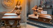 Funerária russa foi criticada por usar modelos de lingerie em campanha - Foto: Reprodução/ Instagram@horonim.ru