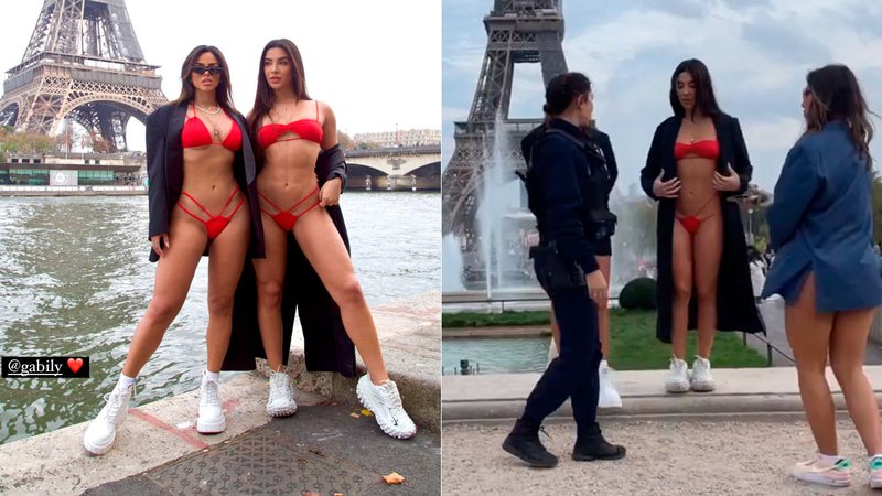 Gabily e Gabriela Versiani foram abordadas pela polícia em Paris - Foto: Reprodução/ Instagram@gabily e @luaneoficial