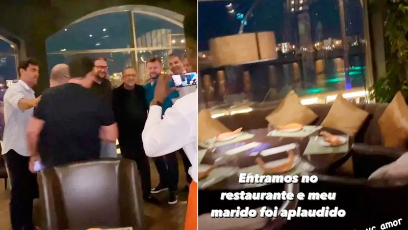 Galvão Bueno foi aplaudido e tietado em restaurante em Doha - Foto: Reprodução/ Instagram@mafaldamc2019