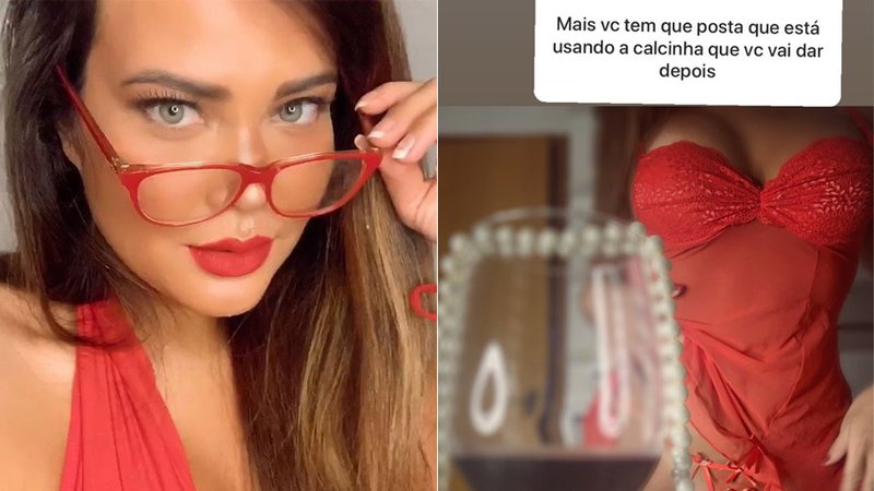 Geisy Arruda exibiu calcinha que sorteará aos compradores de seu livro erótico - Foto: Reprodução/ Instagram