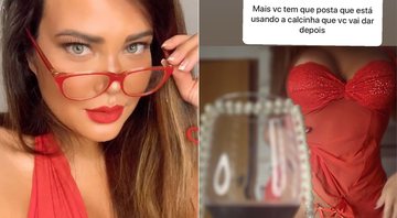 Geisy Arruda exibiu calcinha que sorteará aos compradores de seu livro erótico - Foto: Reprodução/ Instagram