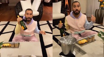 Gil aproveitou os mimos que ganhou durante estadia em um hotel de luxo em São Paulo - Reprodução/Instagram