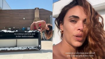 Giovana Cordeiro rebateu após vídeos reformando móvel de biquíni - Foto: Reprodução/ Instagram@cordeirogi