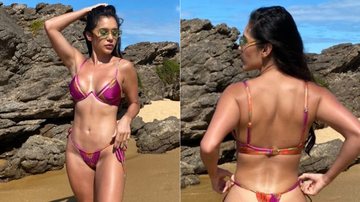 Gizelly Bicalho postou fotos de biquíni e desabafou ao falar sobre distorção de imagem - Foto: Reprodução/ Instagram@gizellybicalho