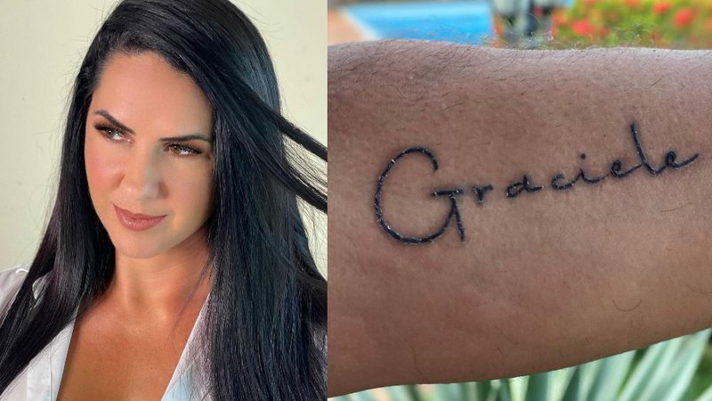 Zezé homenageou Graciele tatuando o nome da noiva no braço - Reprodução/Instagram