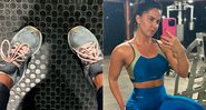Graciele Lacerda mostrou tênis furado durante treino - Foto: Reprodução/ Instagram@gracielelacerdaoficial