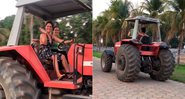 Graciele Lacerda mostrou habilidade na condução de trator - Foto: Reprodução/ Instagram