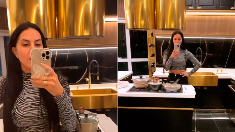 Graciele Lacerda mostrou cozinha luxuosa de seu triplex - Foto: Reprodução/ Instagram@gracielelacerdaoficial