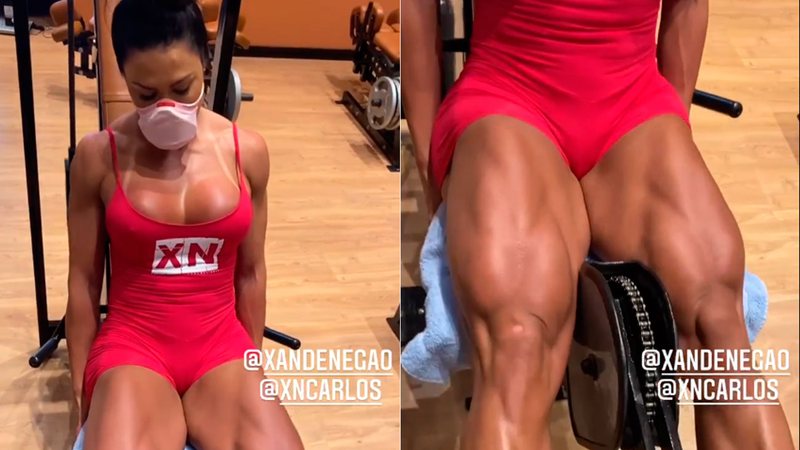 Gracyanne Barbosa exibiu supermúsculos durante treino de perna - Foto: Reprodução/ Instagram@graoficial