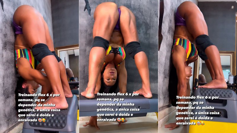 Gracyanne Barbosa voltou a surpreender por flexibilidade - Foto: Reprodução/ Instagram@graoficial
