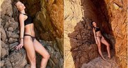 Grazi Massafera posa entre rochas na Praia da Ursa, em Portugal - Foto: Reprodução / Instagram