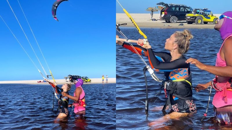 Grazi Massafera e affair praticam aulas de kitesurf no Ceará - Foto: Reprodução / Instagram @massafera