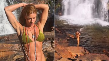 Grazi Massafera exibiu a boa forma de biquíni na Chapada dos Veadeiros