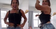 Cantora apareceu rebolando em vídeo, enquanto deixava a barriga sarada à mostra - Reprodução/Instagram/@mariagretchen