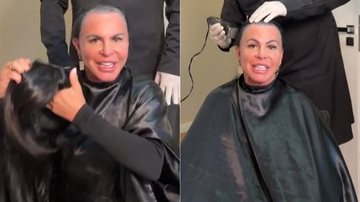 Gretchen raspa a cabeça antes de transplante capilar: veja o vídeo