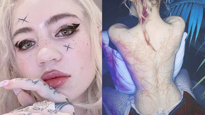 Grimes e suas novas tatuagens - Reprodução/Instagram@grimes