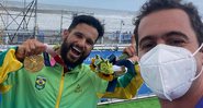 Jornalista chorou durante a cobertura da conquista do ouro do surfista em Tóquio - Reprodução/Instagram/@guilherme_pereirap