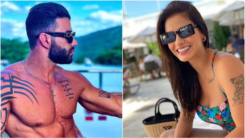 Gusttavo Lima e Andressa Suita foram flagrados juntos em passeio de barco no fim de semana - Foto: Reprodução / Instagram@gusttavolima e @andressasuita