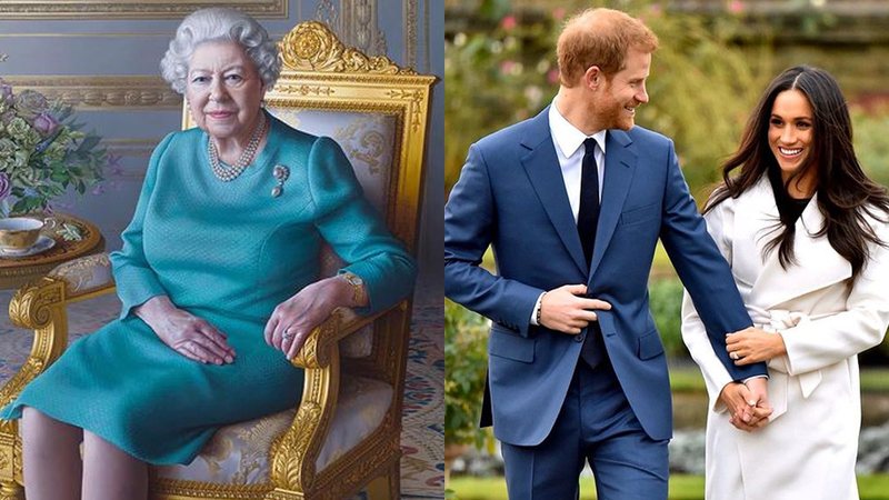 Rainha Elizabeth II, Príncipe Harry e Meghan Markle - Reprodução/Instagram@theroyalfamily, @sussexroyal