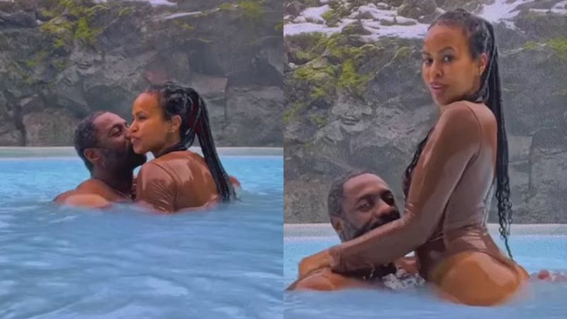 Idris Elba e Sabrina Elba curtem piscina fervente em meio a montanhas geladas - Foto: Reprodução / Instagram