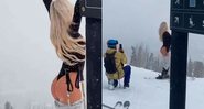 Influenciadora abaixou a calça em estação de esqui e passou vergonha - Foto: Reprodução/ Instagram@influencersinthewild