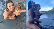 Isis fez um passeio na praia ao lado do filho e do marido, André Resende - Reprodução/Instagram