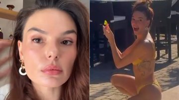 Isis Valverde exibiu tatuagem ao posar de biquíni à beira da piscina
