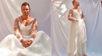 Israel Cassol posou vestido de noiva e defendeu “momento glamour” para homens - Foto: CO Assessoria