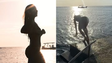 Ivete Sangalo mostrou mergulho ao pôr do sol e recebeu elogios