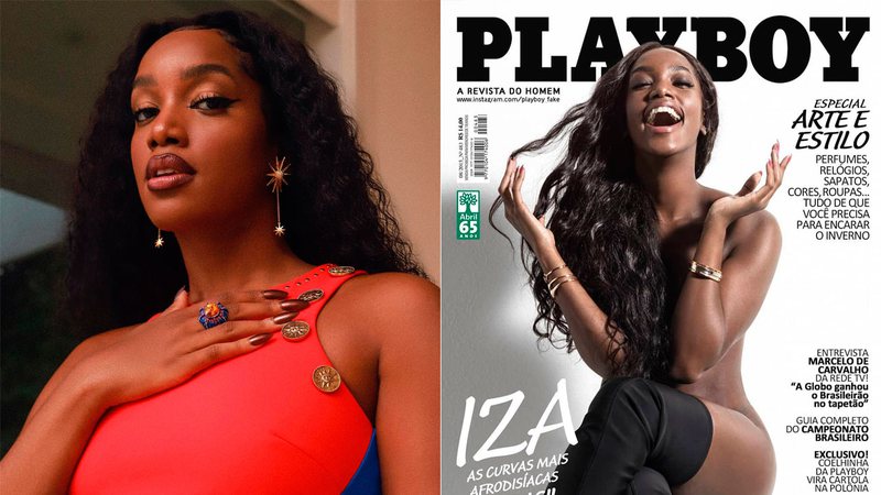 Iza foi parar na capa da Playboy em montagem feita por artista brasileiro - Foto: Reprodução/ Instagram@iza e @playboy_fake
