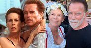 Jamie Lee Curtis e Arnold em cena de True Lies, há 29 anos, e em foto atual - Foto: Divulgação e Reprodução/ Instagram@jamieleecurtis