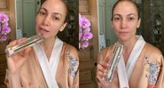 Cantora apareceu usando um roupão de seda, com o cabelo preso, e o rosto sem maquiagem - Reprodução / Instagram