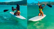 Jenny Miranda fez stand up paddle com cão e conquistou a web - Foto: Reprodução/ Instagram@jennybritomiranda